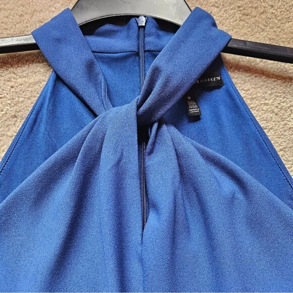 White House Black Market size small blue sleeveless shirt - Picture 3 of 15